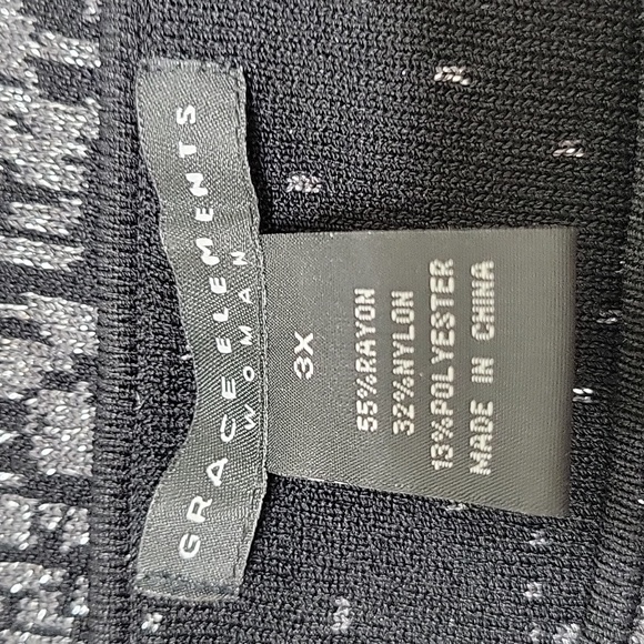 Grace Elements top Black/Silver  Size 3X EUC - Picture 6 of 7